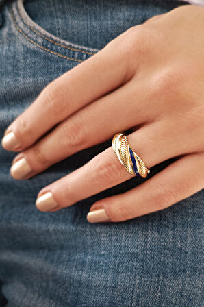 Sarı Altın Sarık Model Altın Mineli Kadın Yüzük