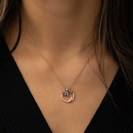 925 Ayar Gümüş Papatya &quot;Seviyor&quot;  Gümüş Kolye T4602