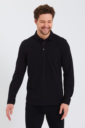 Erkek Polo Yaka Comfort Uzun Kollu Basic Tişört