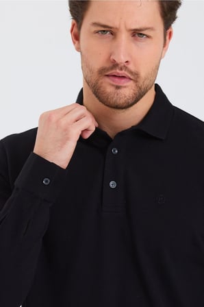 Erkek Polo Yaka Comfort Uzun Kollu Basic Tişört