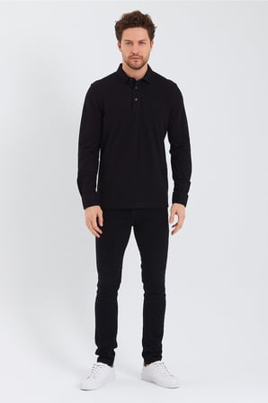 Erkek Polo Yaka Comfort Uzun Kollu Basic Tişört