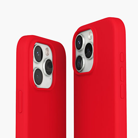 Vonmahlen Yumuşak Silikon Kılıf iPhone 16 Pro - Ateş Kırmızısı