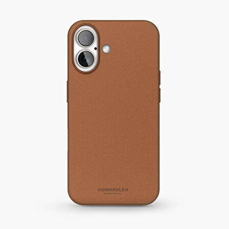 Vonmahlen Deri Kılıf iPhone 16 Plus Kahverengi