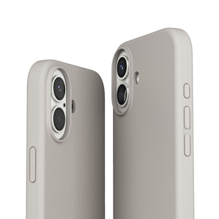 Vonmahlen Yumuşak Silikon Kapak & Kılıf iPhone 16 Plus - Krem