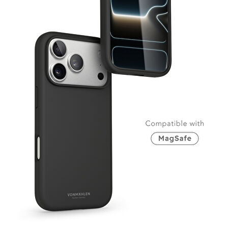 Vonmahlen iPhone 17 Pro Yumuşak Silikon Kılıf - Siyah