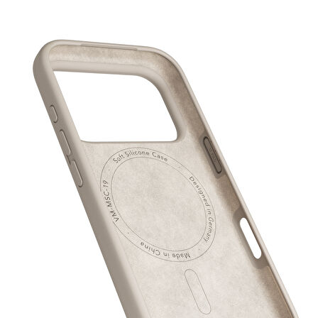 Vonmahlen iPhone 17 Pro Max Yumuşak Silikon Kılıf - Krem