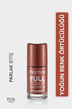Flormar Yoğun Pigmentli Parlak Oje - Full Color Nail Enamel - Fc76 Vintage - 8690604612741