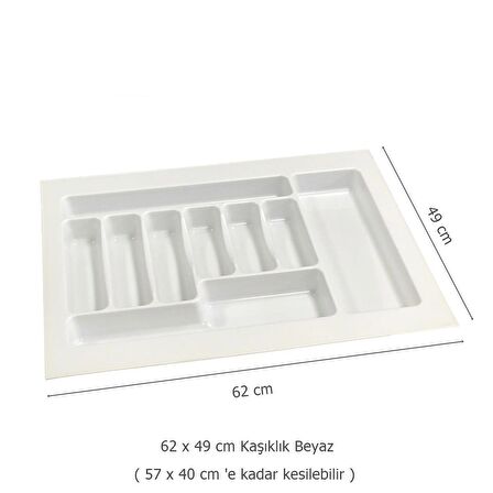 Çekmece İçi Kaşıklık 62 x 49 cm Beyaz Mutfak Çekmece Düzenleyici 