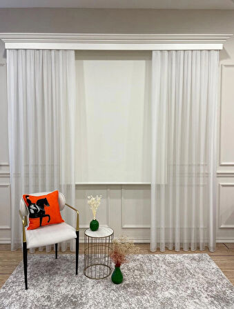 Brillant Krem Renk Stor Perde Kalın Kumaş (KETEN) Modern Perde