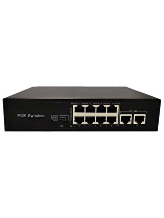 OEM ODM Fast Ethernet 10/100mbps 8Port Poe Switch With 2 Uplink Port Network Switch