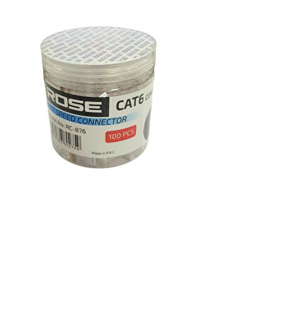 ROSE Cat6 RJ45 Konnektör 8P8C 100Adet Kutulu