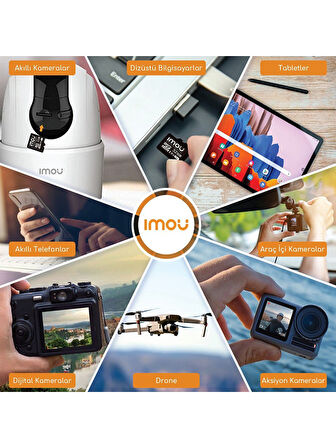 IMOU 64 GB Micro SDXC Hafıza Kartı / Class 10,U3,V30 - Video Kayıt Ekipmanlarıyla Uyumlu (ST2-64-S1) 