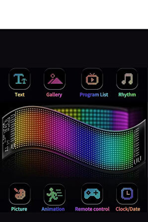 Led Matrix Panel Cama Yapışan Telefon Kontrollü Led Ekran Panel 16x96 - 192MM-898MM 