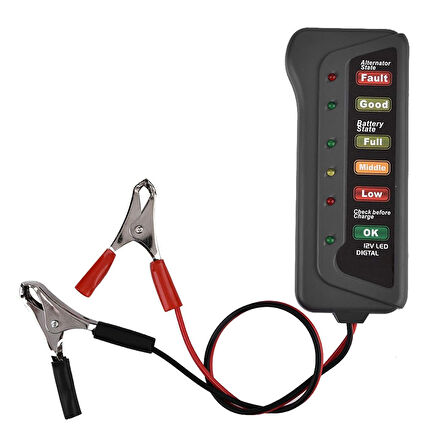 S Line Dijital Akü Test Cihazı 12V LED Gösterge ile Akü Durumu Ölçer