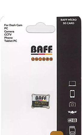 Baff 64GB Hafıza Kartı Video Kayıt Destekli UHS-I U3 A2