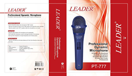 LEADER Professional Dynamic Microphone PT-777