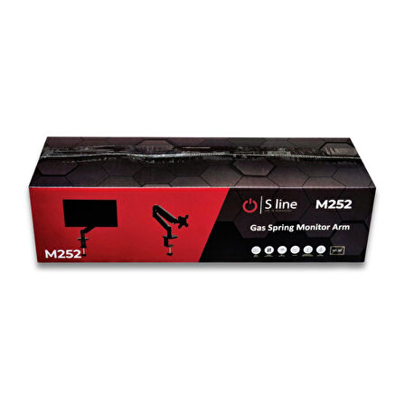 S Line Tek Kollu Gas Spring 13"-32" 8 kg Monitör Askı Aparatı