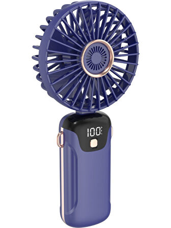 BATUR Taşınabilir Mini El Fanı 5 Ayarlı LED Ekranlı Mini El Tipi Hızı Sessiz Çalışma SL608 - MOR