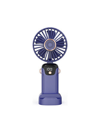BATUR Taşınabilir Mini El Fanı 5 Ayarlı LED Ekranlı Mini El Tipi Hızı Sessiz Çalışma SL608 - MOR