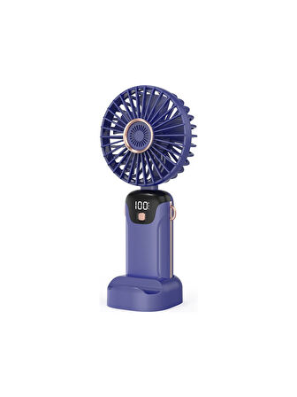 BATUR Taşınabilir Mini El Fanı 5 Ayarlı LED Ekranlı Mini El Tipi Hızı Sessiz Çalışma SL608 - MOR