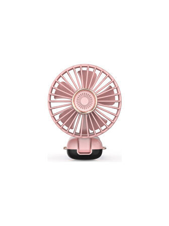  BATUR Taşınabilir Mini El Fanı 5 Ayarlı LED Ekranlı Mini El Tipi Hızı Sessiz Çalışma SL608 - PEMBE