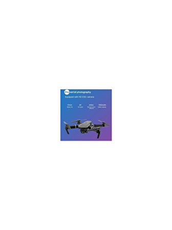 BLUE İNTER E88 4k Hd Çift Kameralı App Kontrol Wifi Katlanabilir Drone Siyah