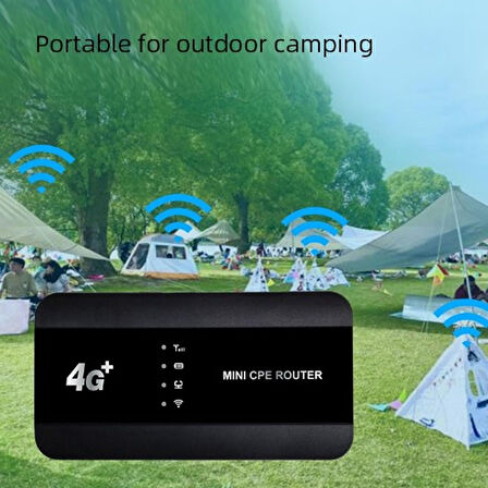 4G Mini CPE Router, Sim Kart Yuvası ile C Tipi Şarjlı, Gigabit Ethernet Yönlendirici RJ45 Portulu