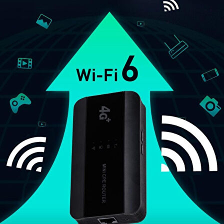4G Mini CPE Router, Sim Kart Yuvası ile C Tipi Şarjlı, Gigabit Ethernet Yönlendirici RJ45 Portulu