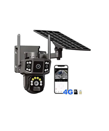 VENSA Çift Kameralı 4g Solar Sim Kart Güneş Panelli Güvenlik Kamerası - VN-364G