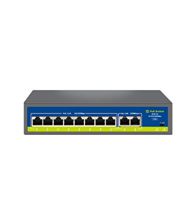 NOVACOM NVC-HIF0820GBL-C Poe Switch  8 PORT POE 2 PORT UPLİNK