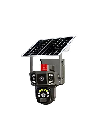 Casacop Q8 4g 6mp Solar Kamera 3mp+3mp Dual Lens Güneş Panelli Solar Güvenlik Kamerası