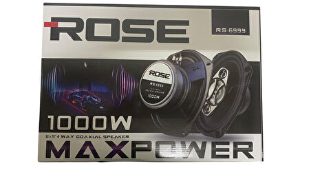ROSE 1000W 6 x 9" 4 YOLLU KOAKSİYEL HOPARLÖR - Telli Kapaklı 2li Set