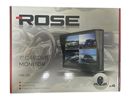 ROSE MR-08 7” EKRANLI 4 KAMERALI ARAÇ DVR SETİ - 4 KANAL FOKSİYON - KAYIT ÖZELLİĞİ