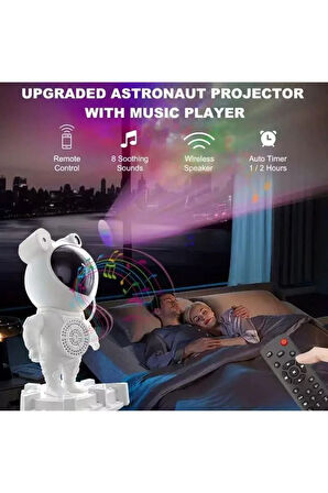 Astronot Gece Lambası Yıldızlı Projeksiyon Cihazı ZA-2025 Tavan Aydınlatma Masa Ev Çocuk Oda