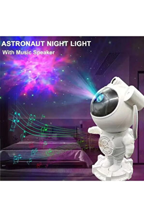 Astronot Gece Lambası Yıldızlı Projeksiyon Cihazı ZA-2025 Tavan Aydınlatma Masa Ev Çocuk Oda