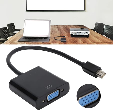 TAPLİN Mini DisplayPort - VGA Dönüştürücü PC Bilgisayar Için Taşınabilir Siyah TK-143