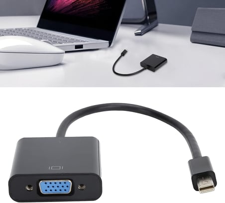 TAPLİN Mini DisplayPort - VGA Dönüştürücü PC Bilgisayar Için Taşınabilir Siyah TK-143