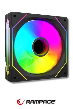BUBALUS B-7PRO ARGB -120B 120*120*25MM Double Ring Aynalı Argb Siyah Kasa Fanı