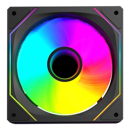 BUBALUS B-7PRO ARGB -120B 120*120*25MM Double Ring Aynalı Argb Siyah Kasa Fanı