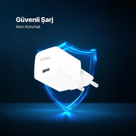 Ttec Smartcharger Gan 20W Pd Seyahat Hızlı Şarj Aleti Beyaz 2SCG20B