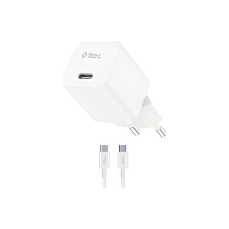 Ttec Smartcharger Gan 20W Pd Seyahat Hızlı Şarj Aleti + Usb-C - Usb-C 60W Kablo - 2SCG20CB