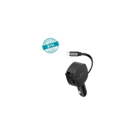 Ttec 2CKP07S TTEC SMARTCHARGER TRIO PD 60W ARAÇ HIZLI ŞARJ ALETI USB-C+USB-A + DAHILI PD 30W 70CM