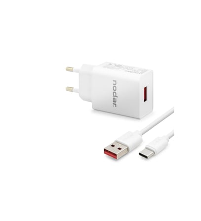 Nodar Type-C Hızlı Şarj Seti 12W 2.4A Usb Adaptörlü - Beyaz ND1005