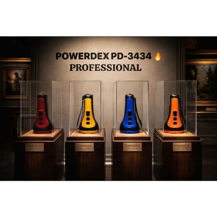 POWERDEX PD-3434 Profesyonel El Feneri | 10W – 1000 Lümen – 3200 Mah – Dijital Göstergeli – Type-C Şarjlı
