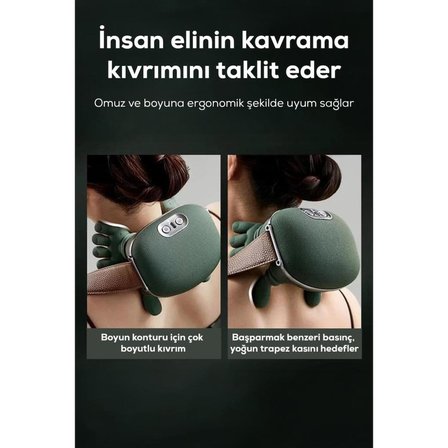 MİGA Isıtmalı El Şekilli Şarjlı Masaj Cihazı- Insan Eli Hissi Veren Boyun, Sırt , Omuz , Bacak Masaj Aleti