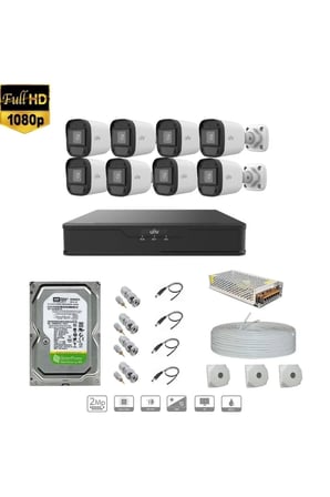 UNV Full Hd 8 Kameralı Set Sesli 