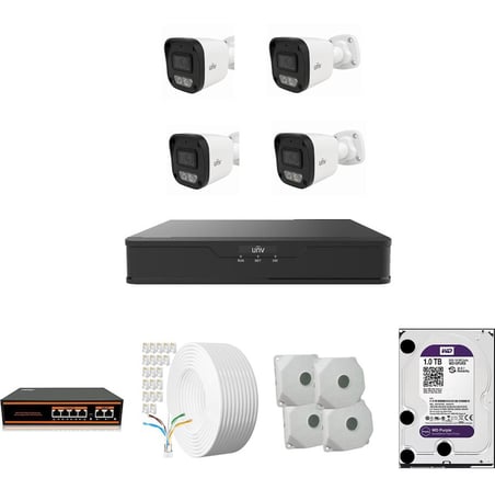 Unv 2 Mp Ip Kamera 4 Kameralı Full Hd Set Sesli