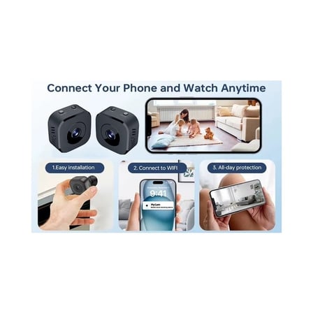 JOXOM Wifi Mini Güvenlik Kamera (Uzaktan Izleme-Ses Dinleme-Hafıza Kart Kayıt)