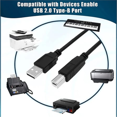 Taplin Yazıcı Kablosu Ara Printer USB Bağlantı Bağlama Kablo Network Lazer Hp Canon Brother Kablosu 3 Metre