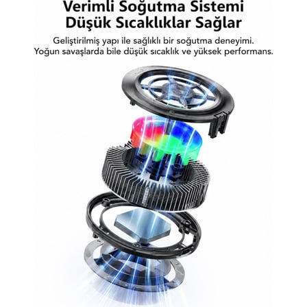 Hadron HDX4379 Manyetik Telefon Soğutucu Fan Rgb LED Siyah